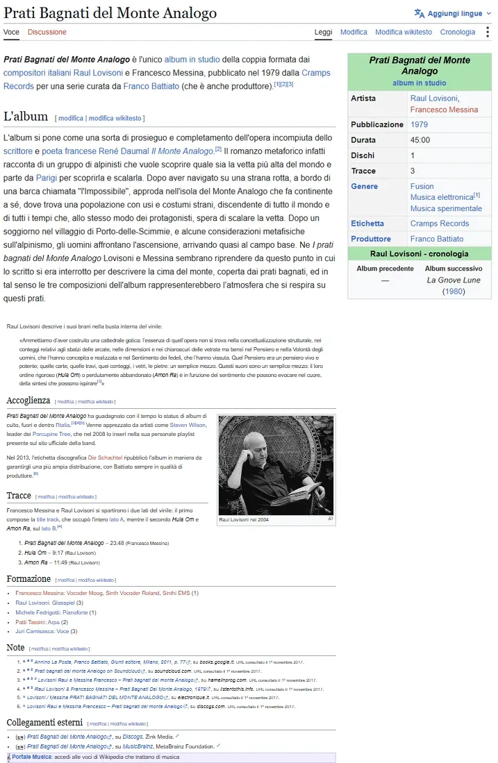La voce di Wikipedia, per intero