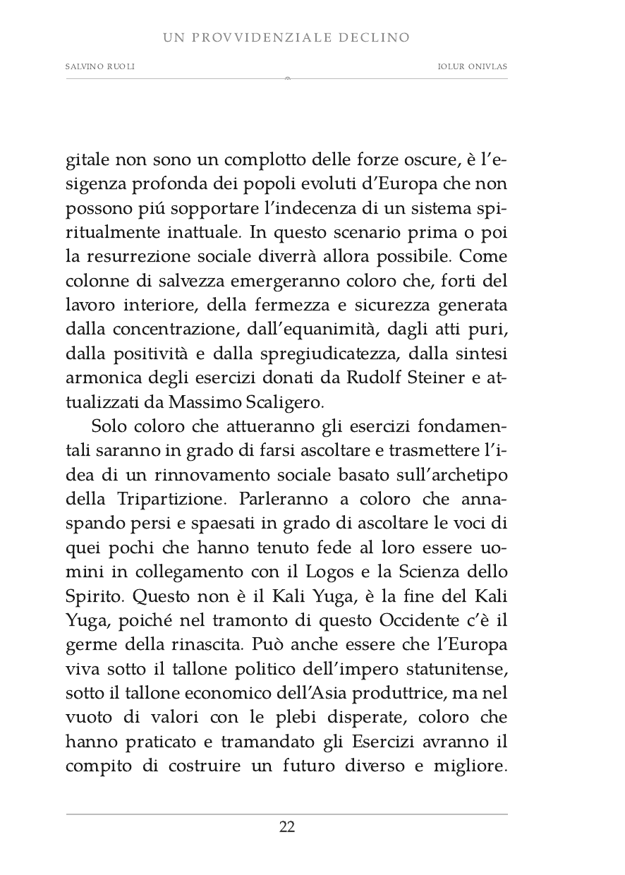 Salvino Ruoli, Un provvidenziale declino, pagina 22
