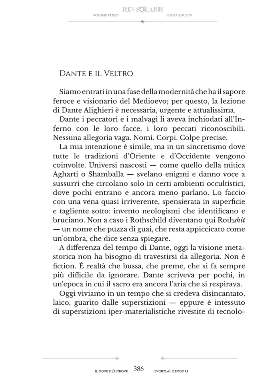 Il Dove e l’Altrove, Postfazione, pagina 386