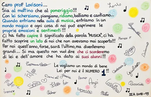«Caro prof Lovisoni…»